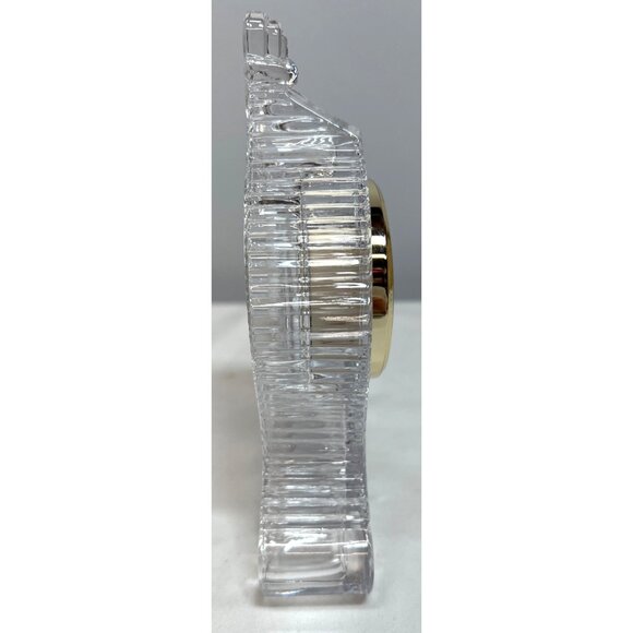 Crystal Legends By Godinger Petite Gothic Clock 24% Lead Crystal Quartz Roman Nu - Picture 3 of 4